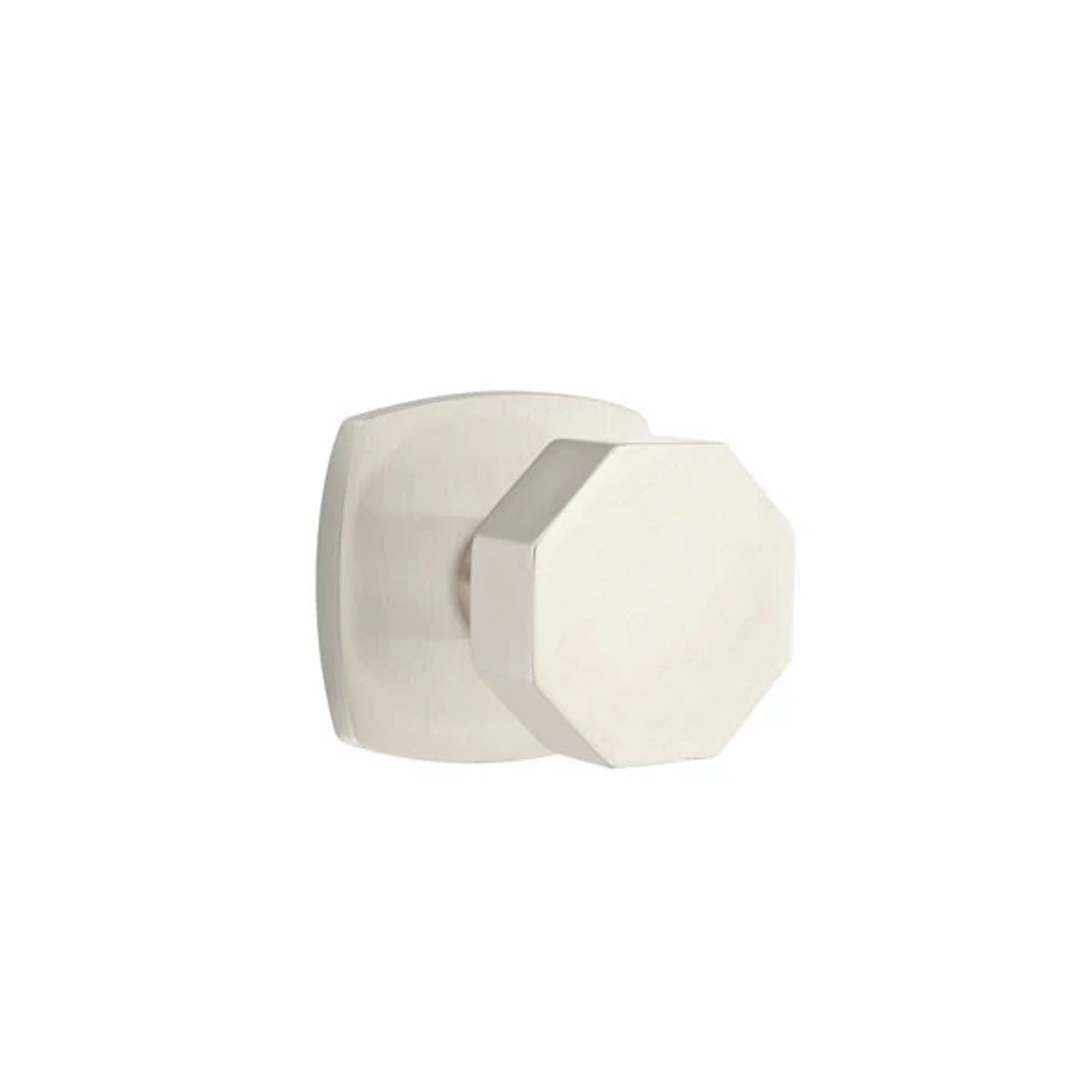 Emtek Octagon Knob with Urban Modern Rosette in Satin Nickel