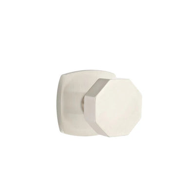 Emtek Octagon Knob with Urban Modern Rosette in Satin Nickel
