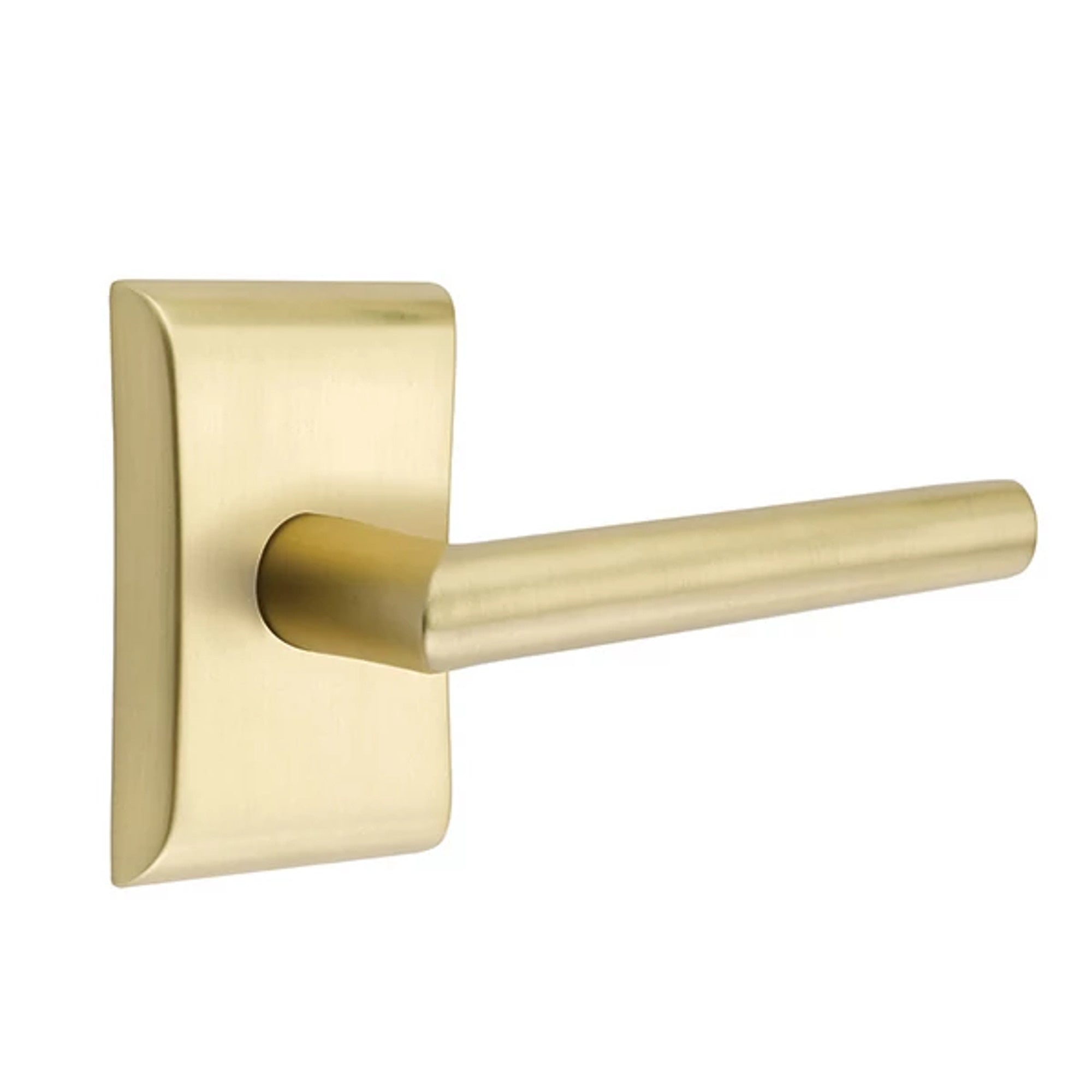 Emtek Stuttgart Lever with Neos Rosette in Satin Brass