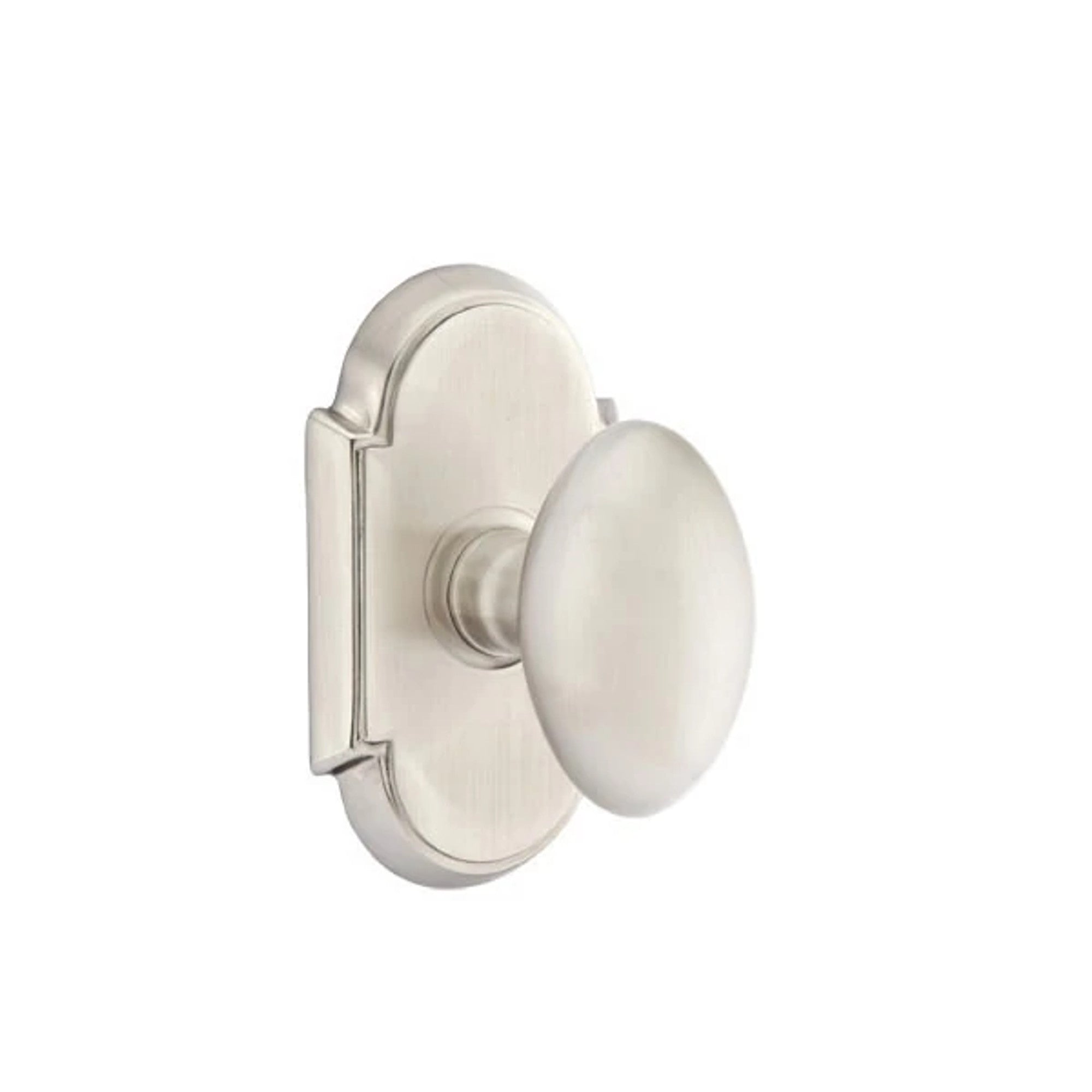 Emtek Egg Knob with #8 Rosette in Satin Nickel