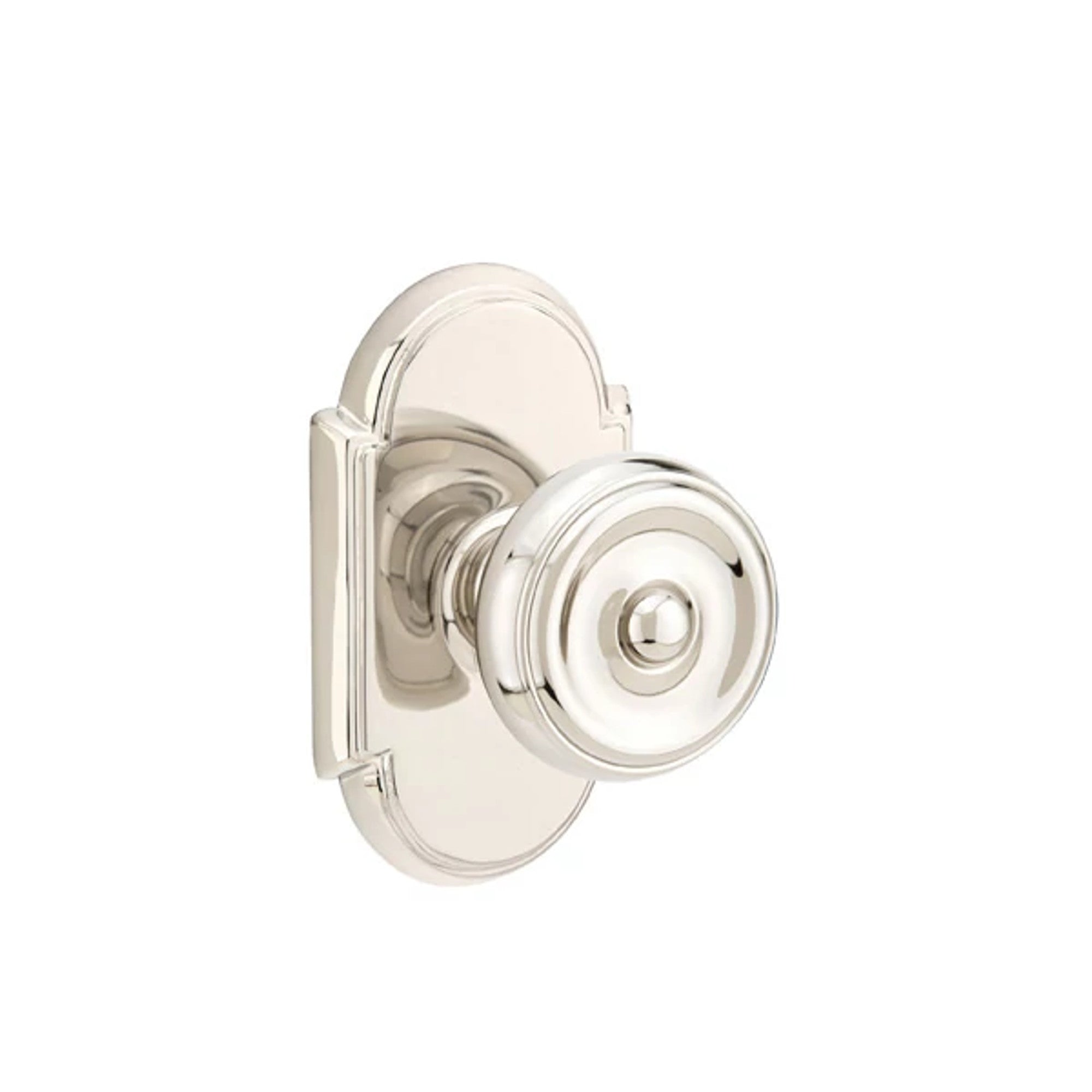 Emtek Waverly Knob with #8 Rosette in Polished Nickel