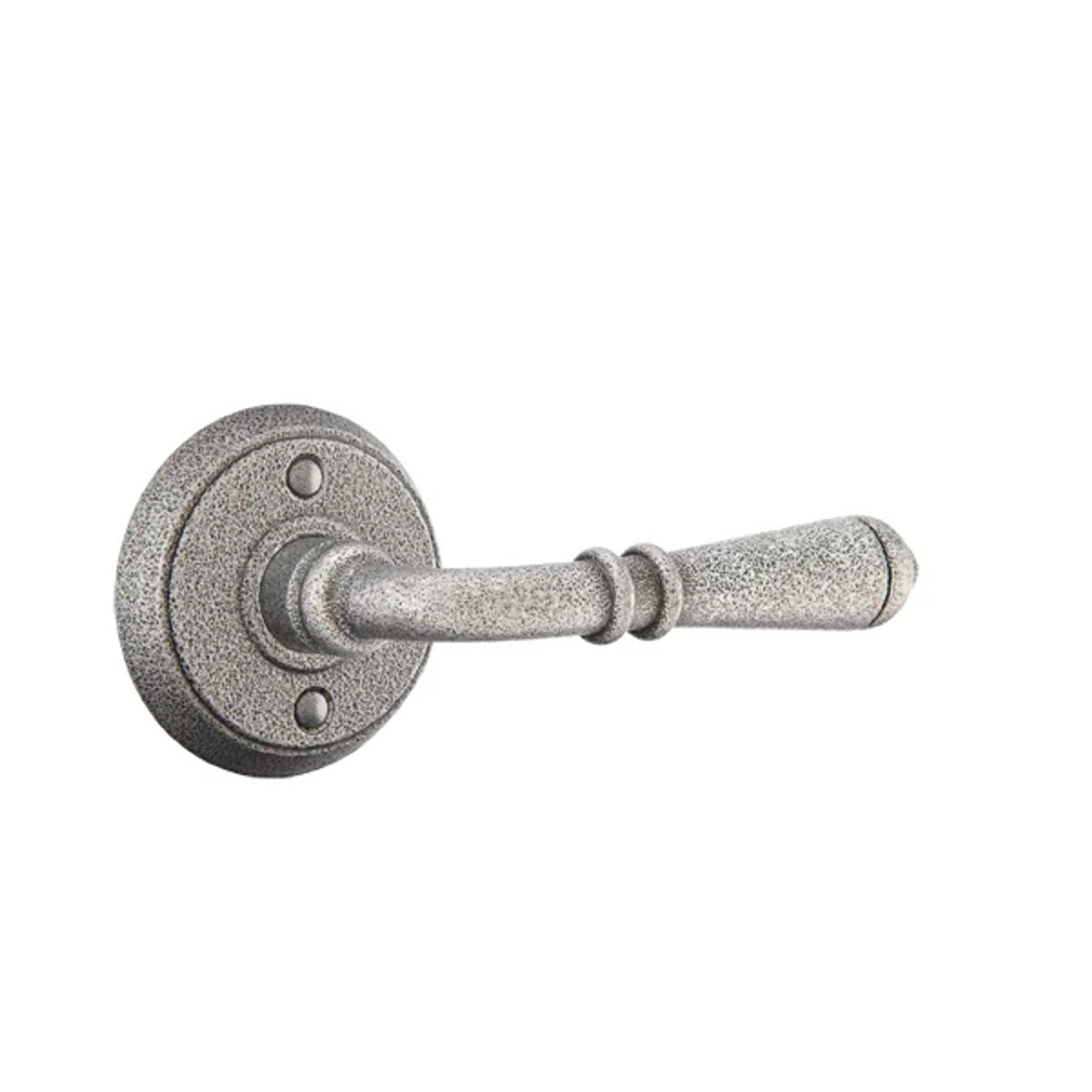 Emtek Normandy Lever with Wrought Steel #2 Rosette in Satin Steel