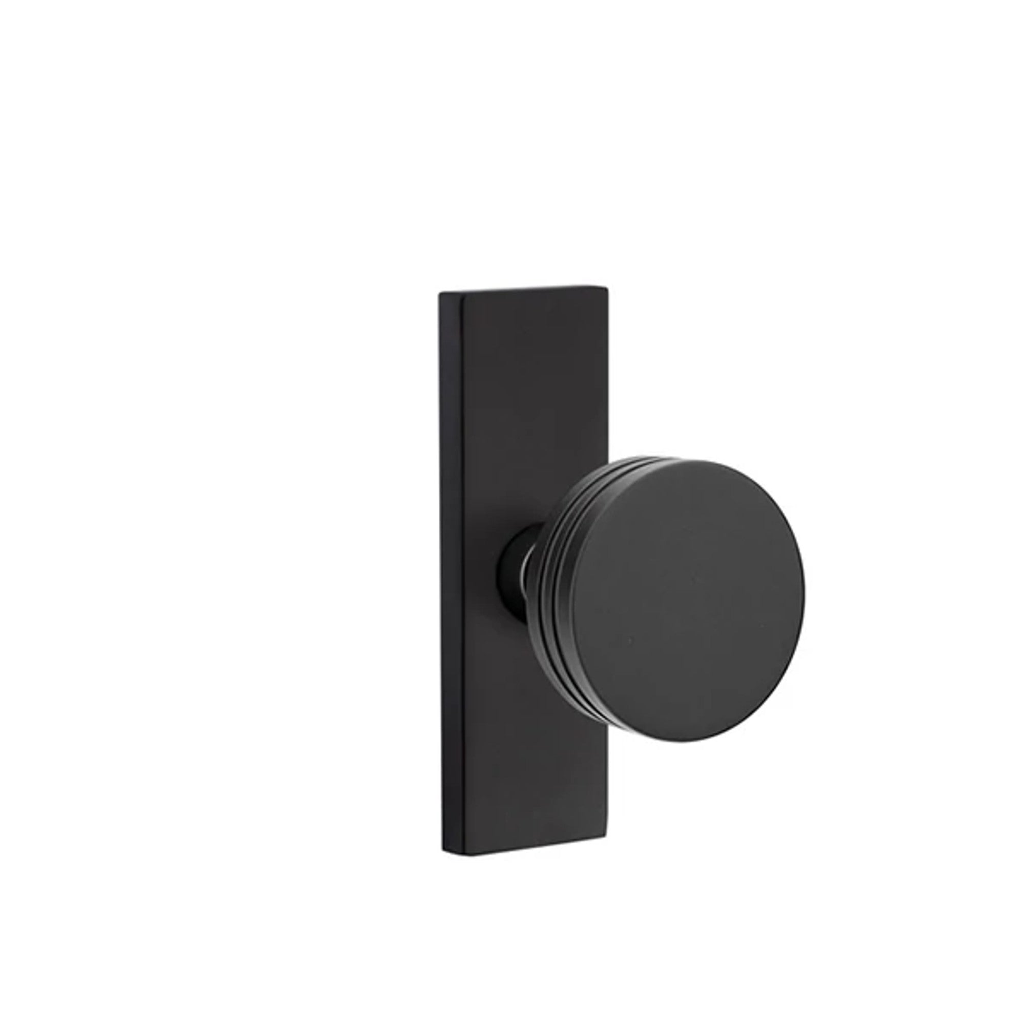 Emtek Bern Knob with Stretto 1-1/2" x 5" in Flat Black