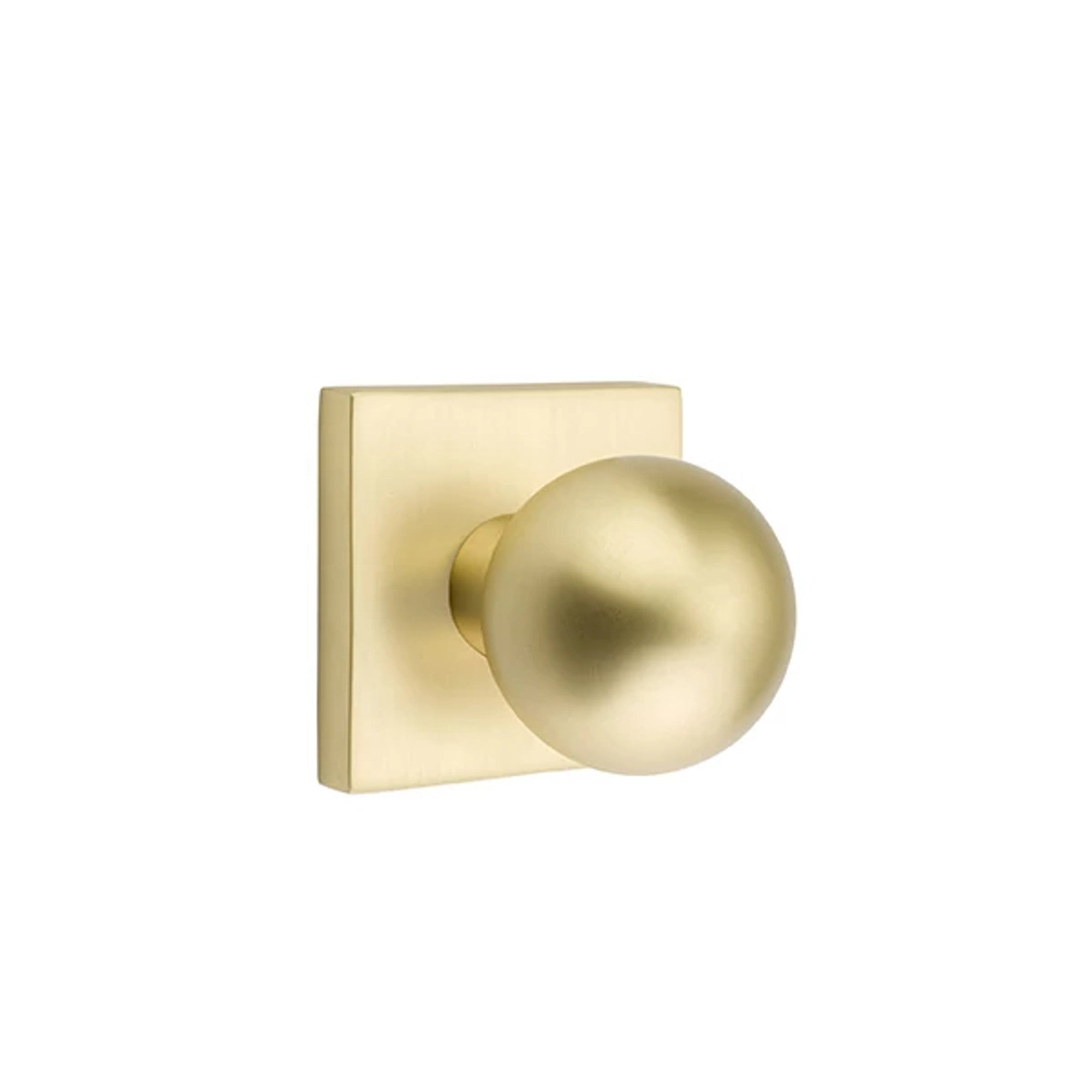 Emtek Orb Knob with Square Rosette in Satin Brass