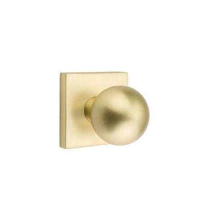 Emtek Orb Knob with Square Rosette in Satin Brass