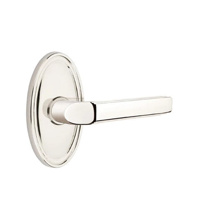 Emtek Milano Lever with Oval Rosette in Polished Nickel