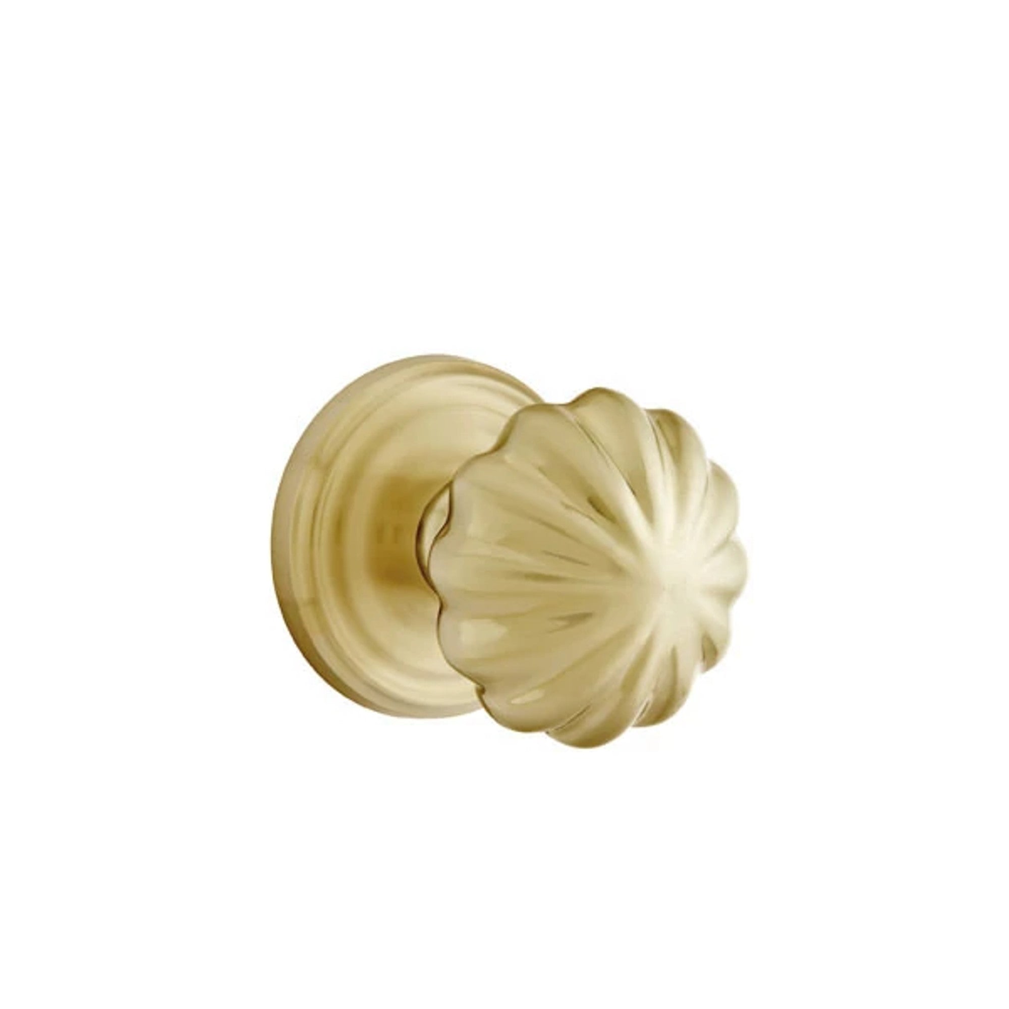 Emtek Melon Knob with Regular Rosette in Satin Brass