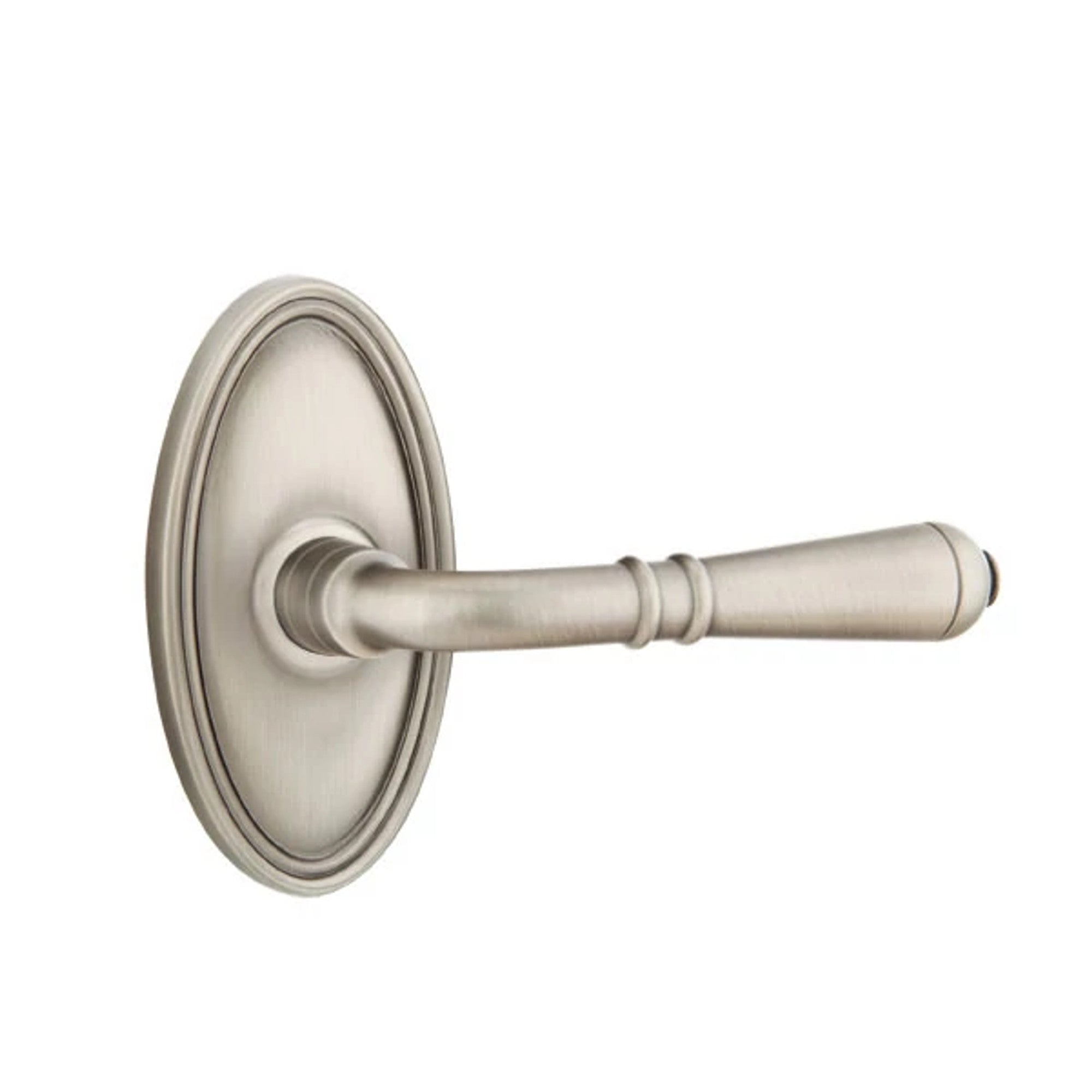 Emtek Turino Lever with Oval Rosette in Pewter