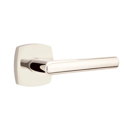 Emtek Stuttgart Lever with Urban Modern Rosette in Polished Nickel