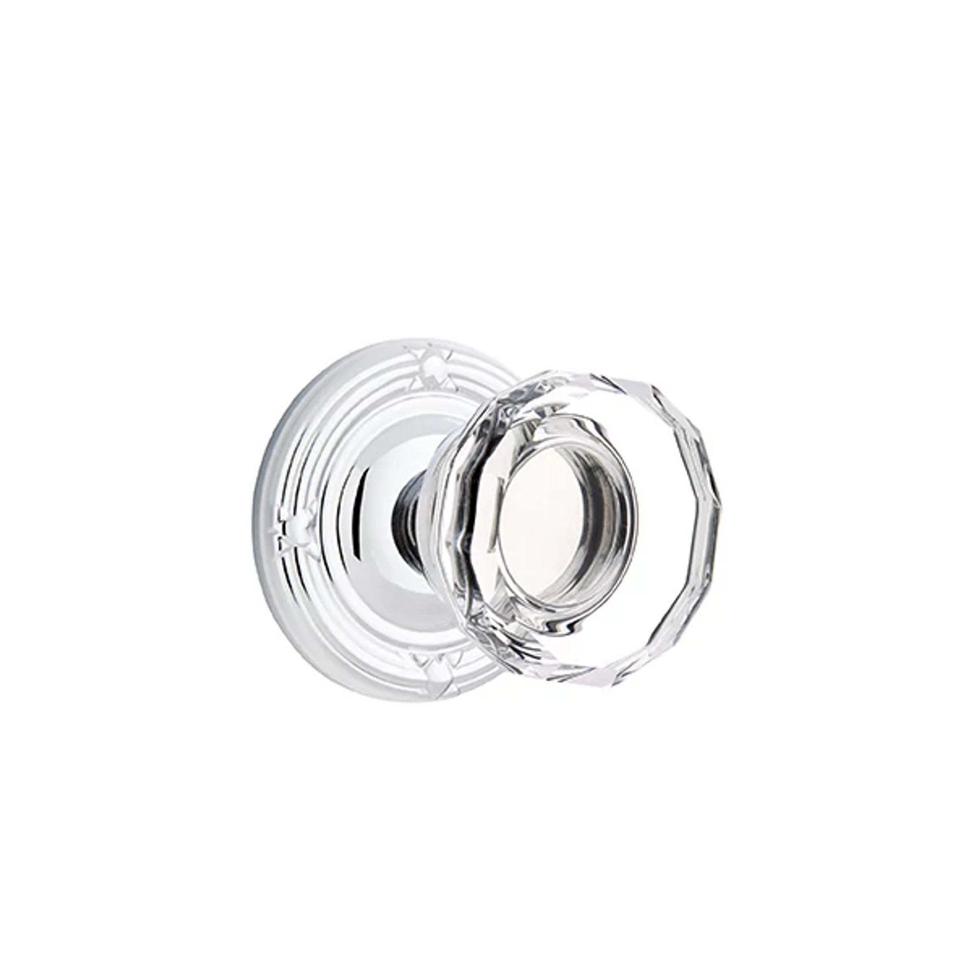 Emtek Lowell Knob with Ribbon & Reed Rosette in Polished Chrome