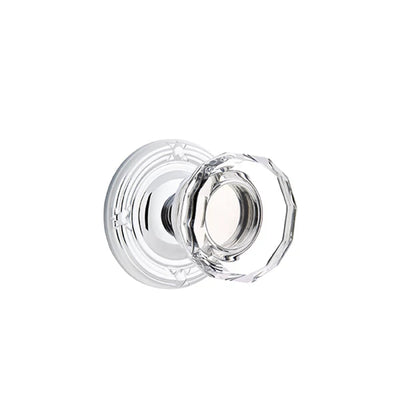 Emtek Lowell Knob with Ribbon & Reed Rosette in Polished Chrome