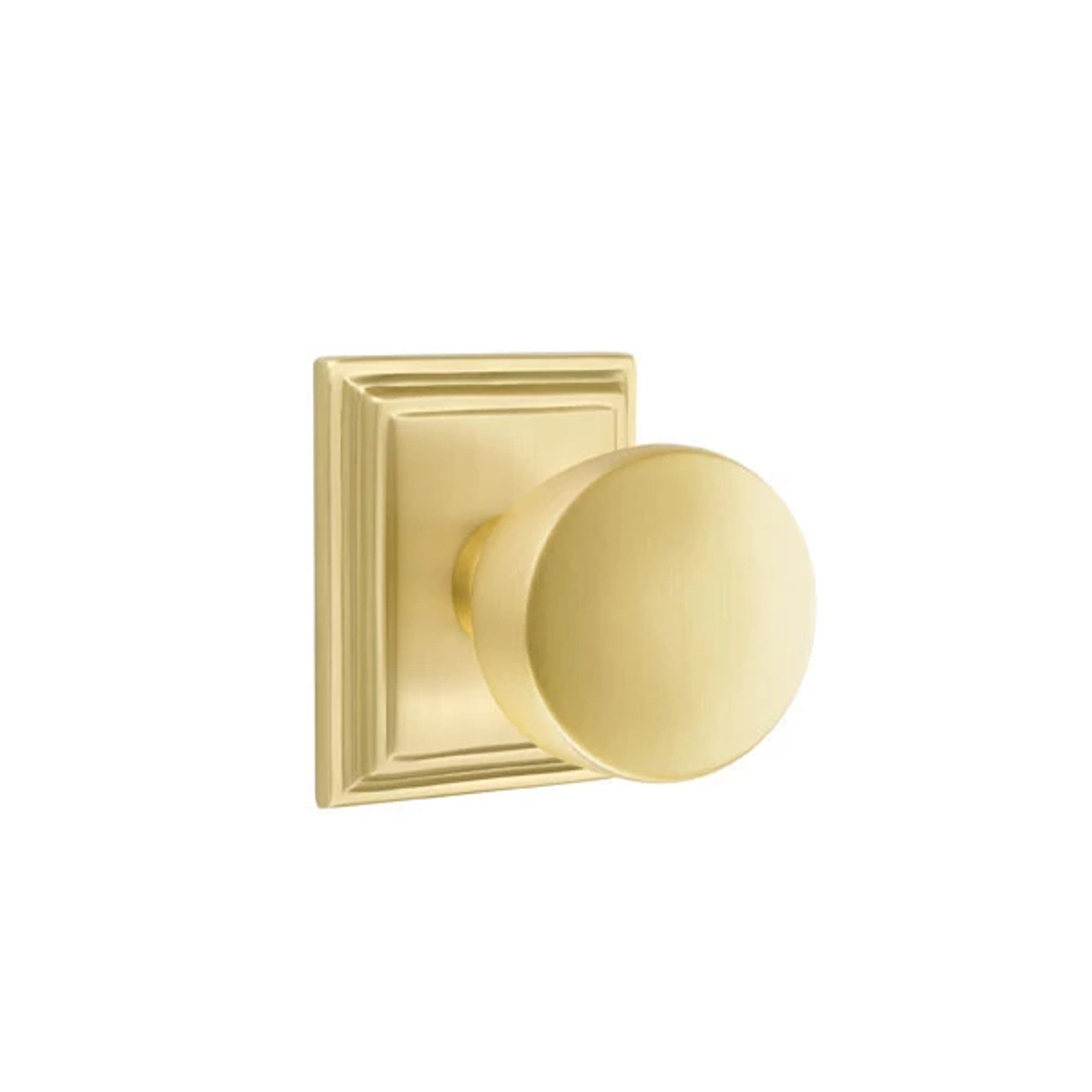 Emtek Laurent Knob with Wilshire Rosette in Satin Brass