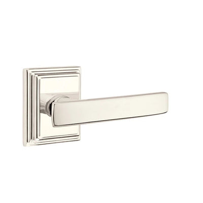 Emtek Geneva Lever with Wilshire Rosette in Polished Nickel