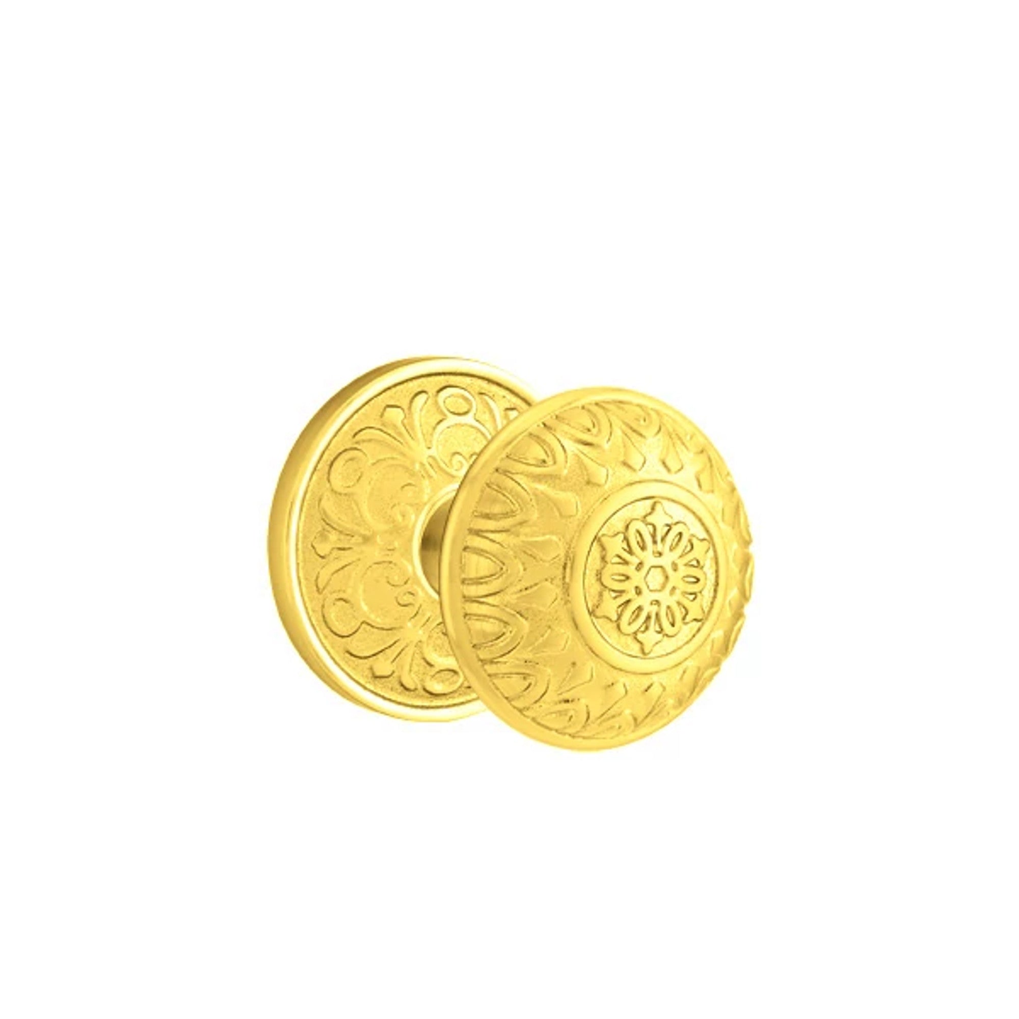 Emtek Lancaster Knob with Lancaster Rosette in Polished Brass
