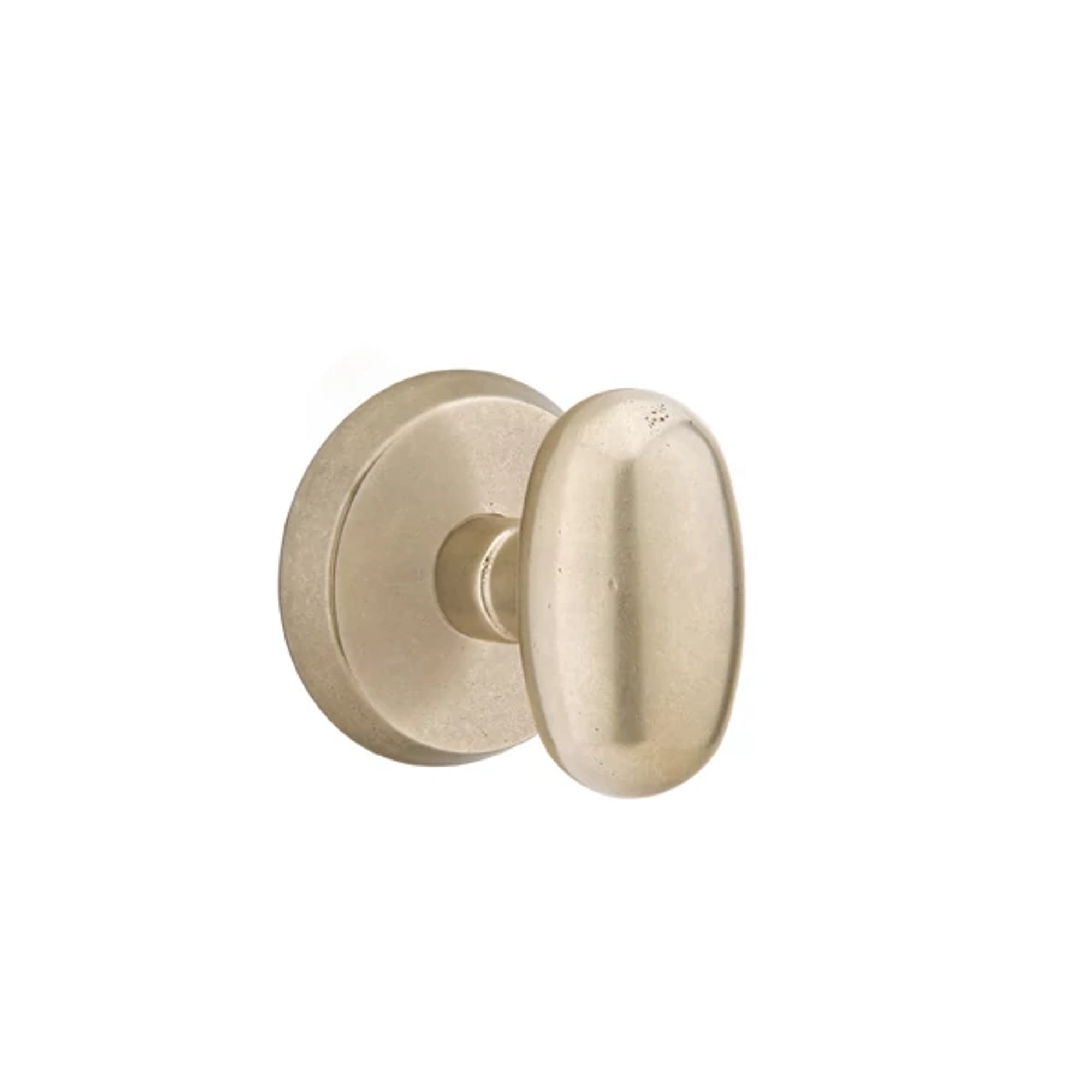 Emtek Egg Bronze Knob with #2 Rosette in Tumbled White Bronze