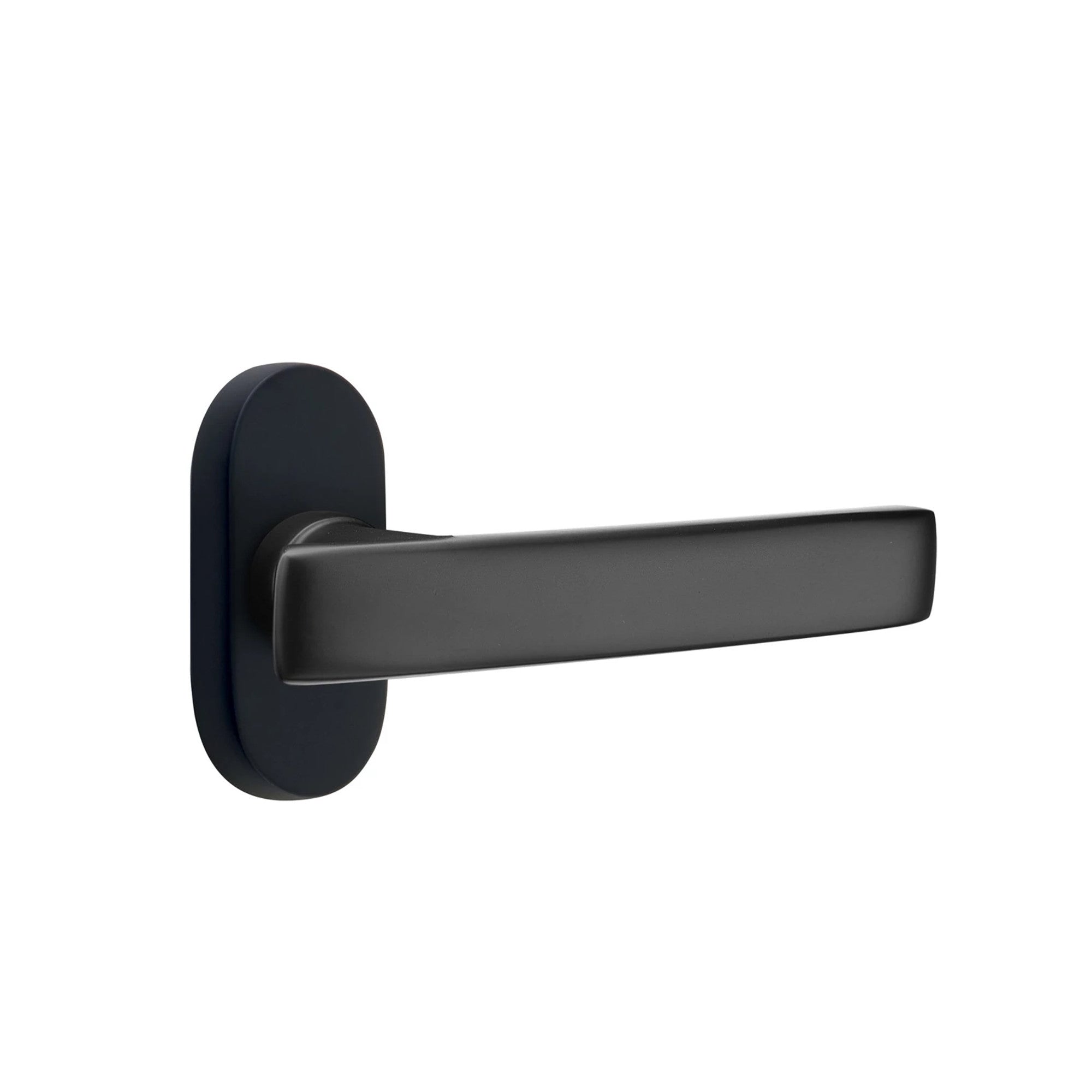 Emtek Geneva Lever with Oval Stretto 1-1/2" x 3" in Flat Black
