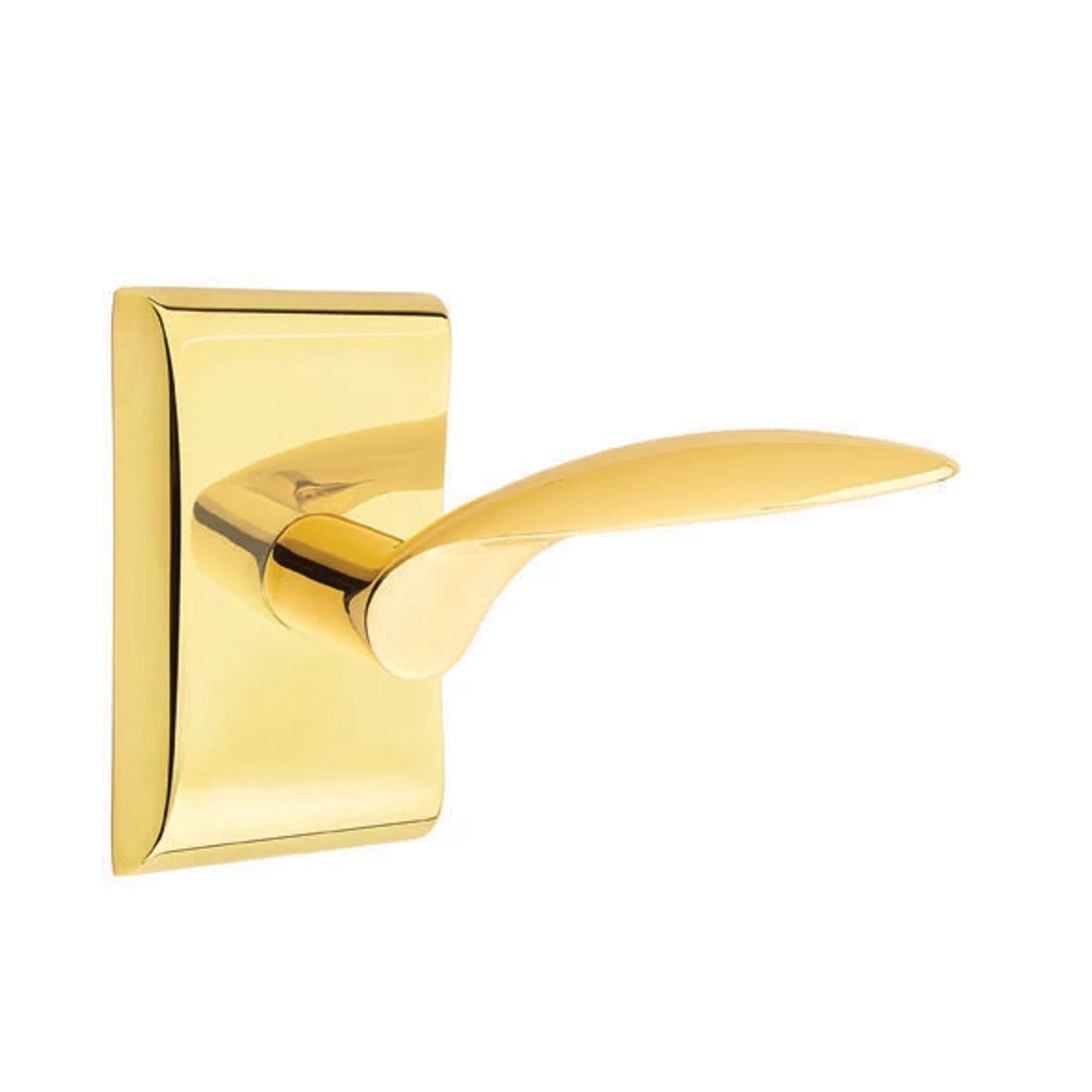 Emtek Mercury Lever with Neos Rosette in Unlacquered Brass