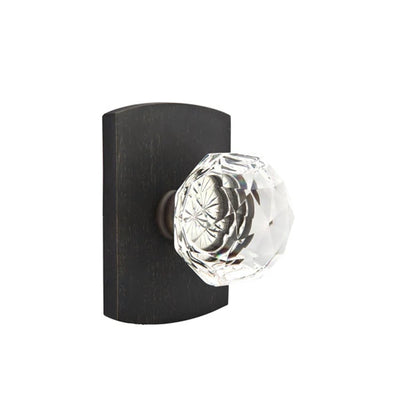 Emtek Diamond Knob with #4 Rosette in Medium Bronze