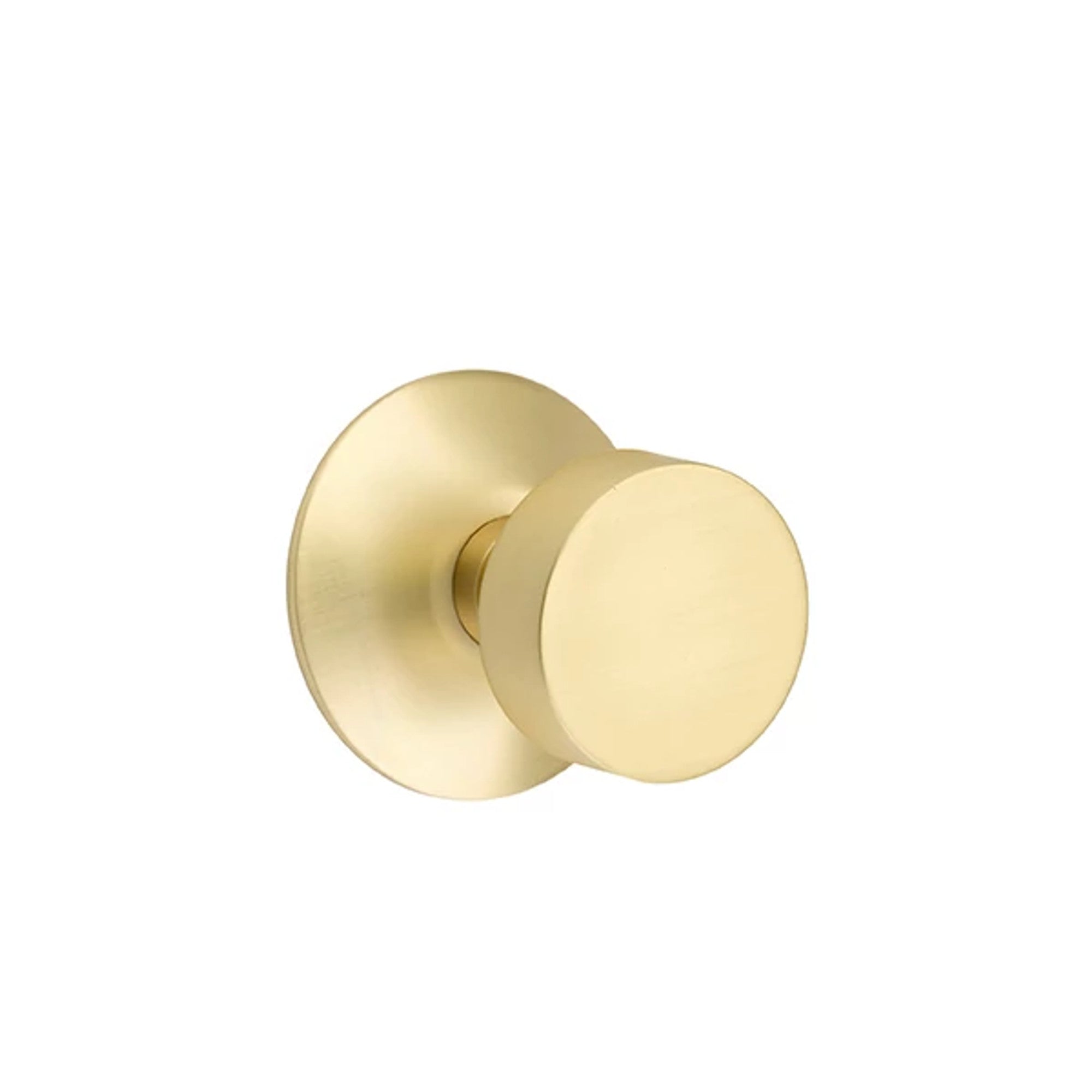 Emtek Round Knob with Modern Rosette in Satin Brass