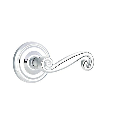 Emtek Rustic Lever with Regular Rosette in Polished Chrome