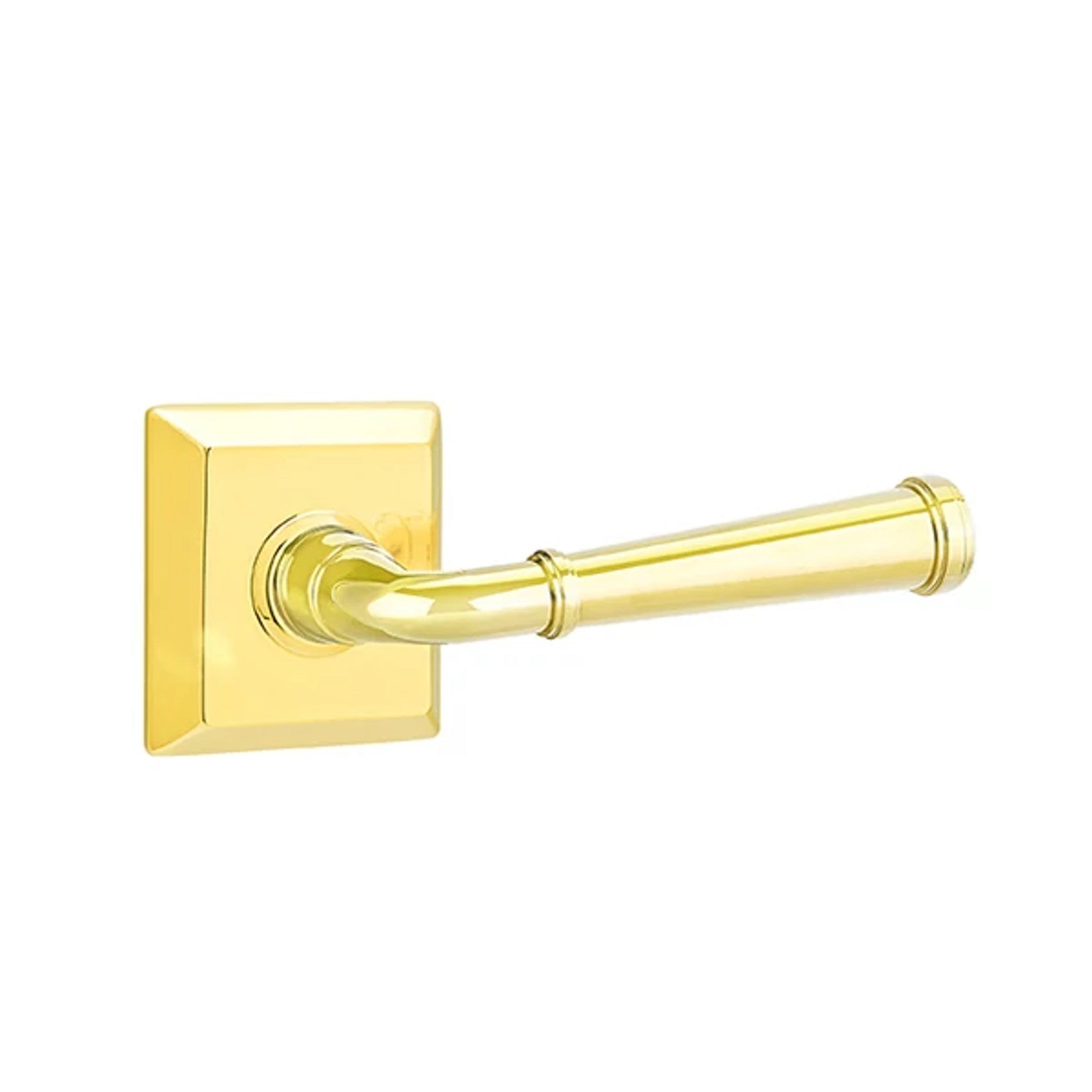 Emtek Merrimack Lever with Quincy Rosette in Polished Brass