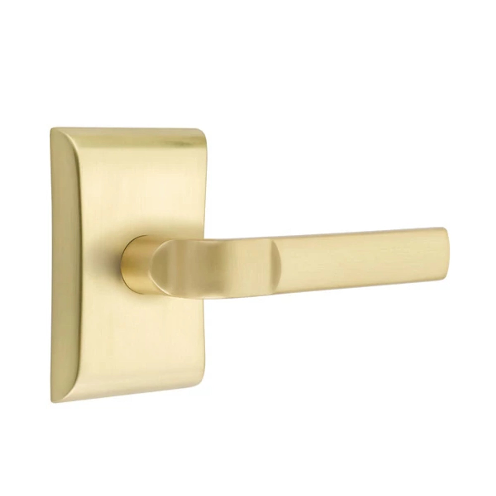 Emtek Aston Lever with Neos Rosette in Satin Brass