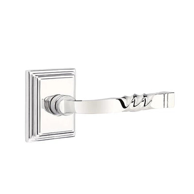 Emtek Santa Fe Lever with Wilshire Rosette in Polished Chrome