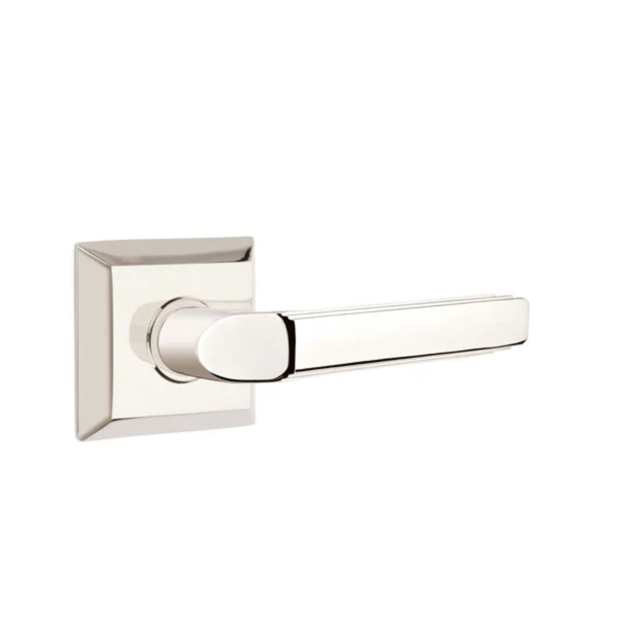 Emtek Milano Lever with Quincy Rosette in Polished Nickel