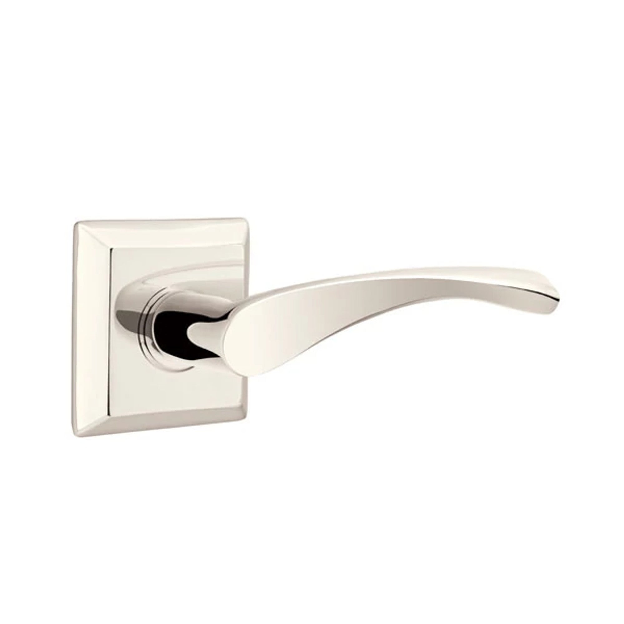 Emtek Triton Lever with Quincy Rosette in Polished Nickel