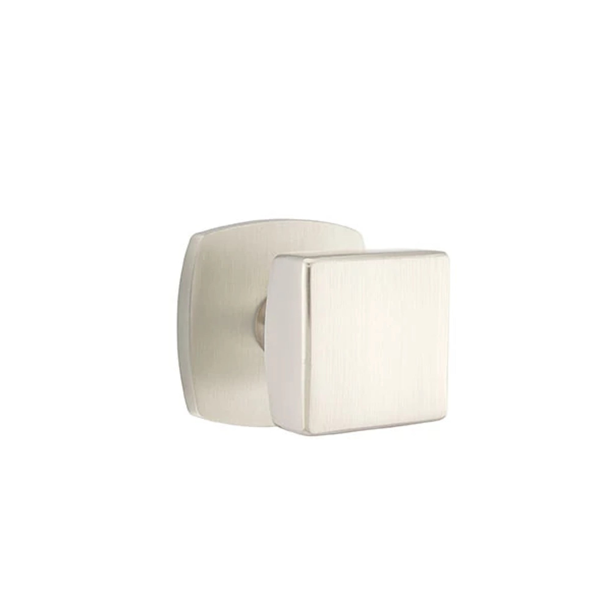 Emtek Square Knob with Urban Modern Rosette in Satin Nickel