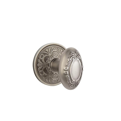 Emtek Victoria Knob with Lancaster Rosette in Pewter