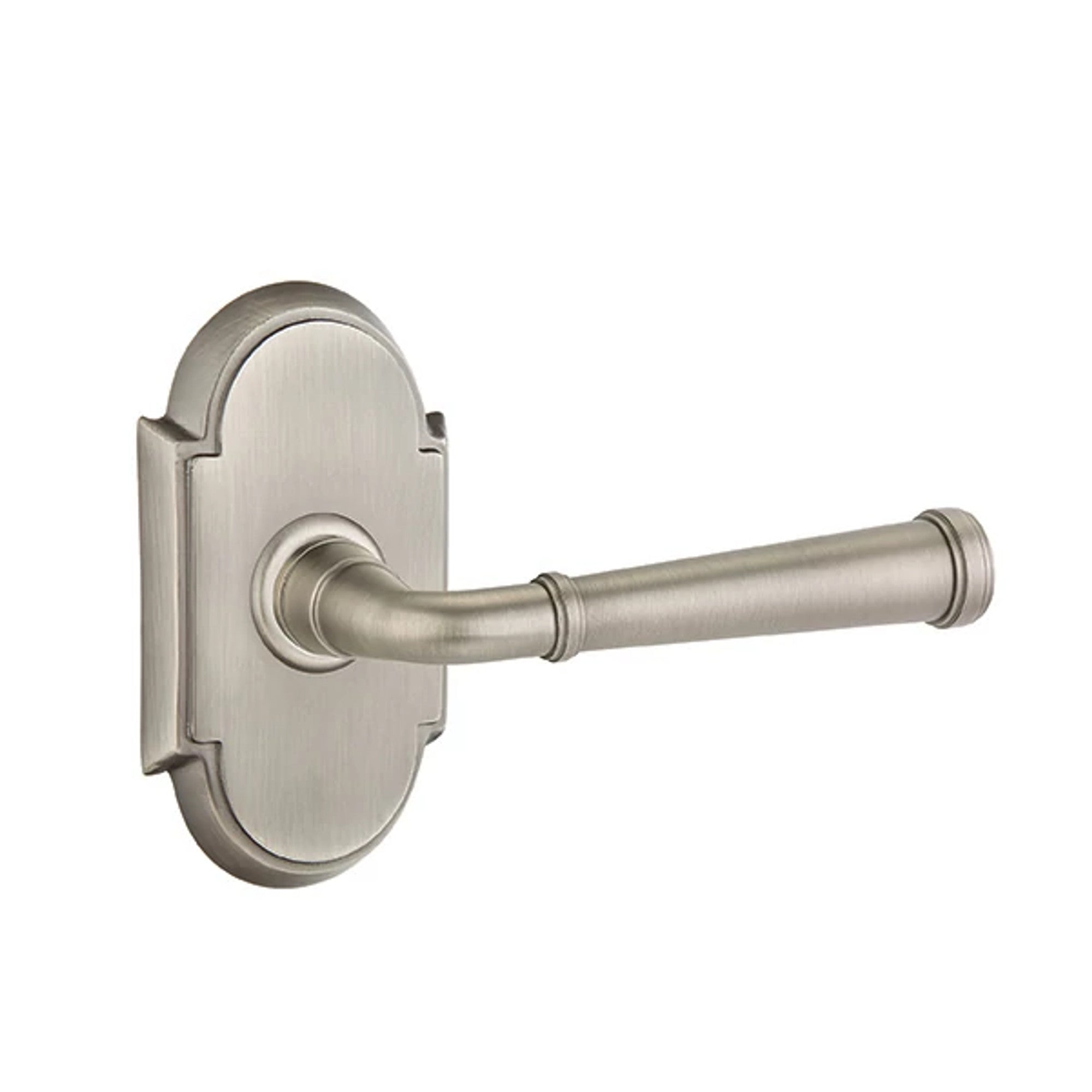 Emtek Merrimack Lever with #8 Rosette in Pewter