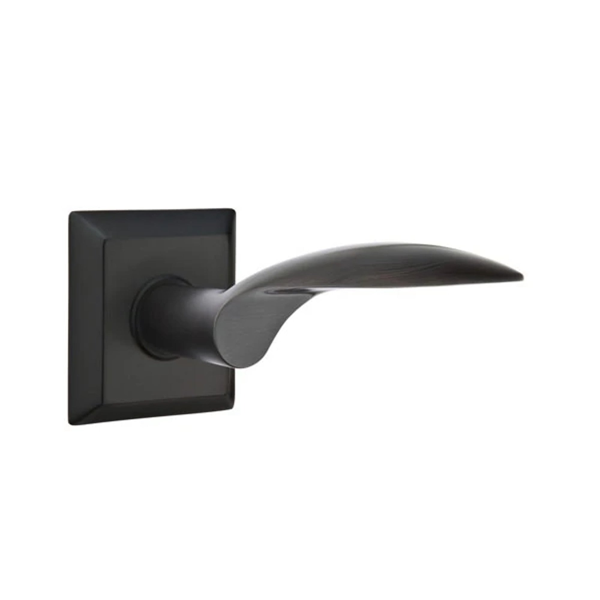 Emtek Mercury Lever with Quincy Rosette in Flat Black