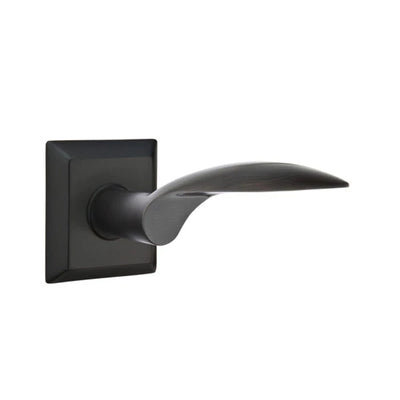 Emtek Mercury Lever with Quincy Rosette in Flat Black