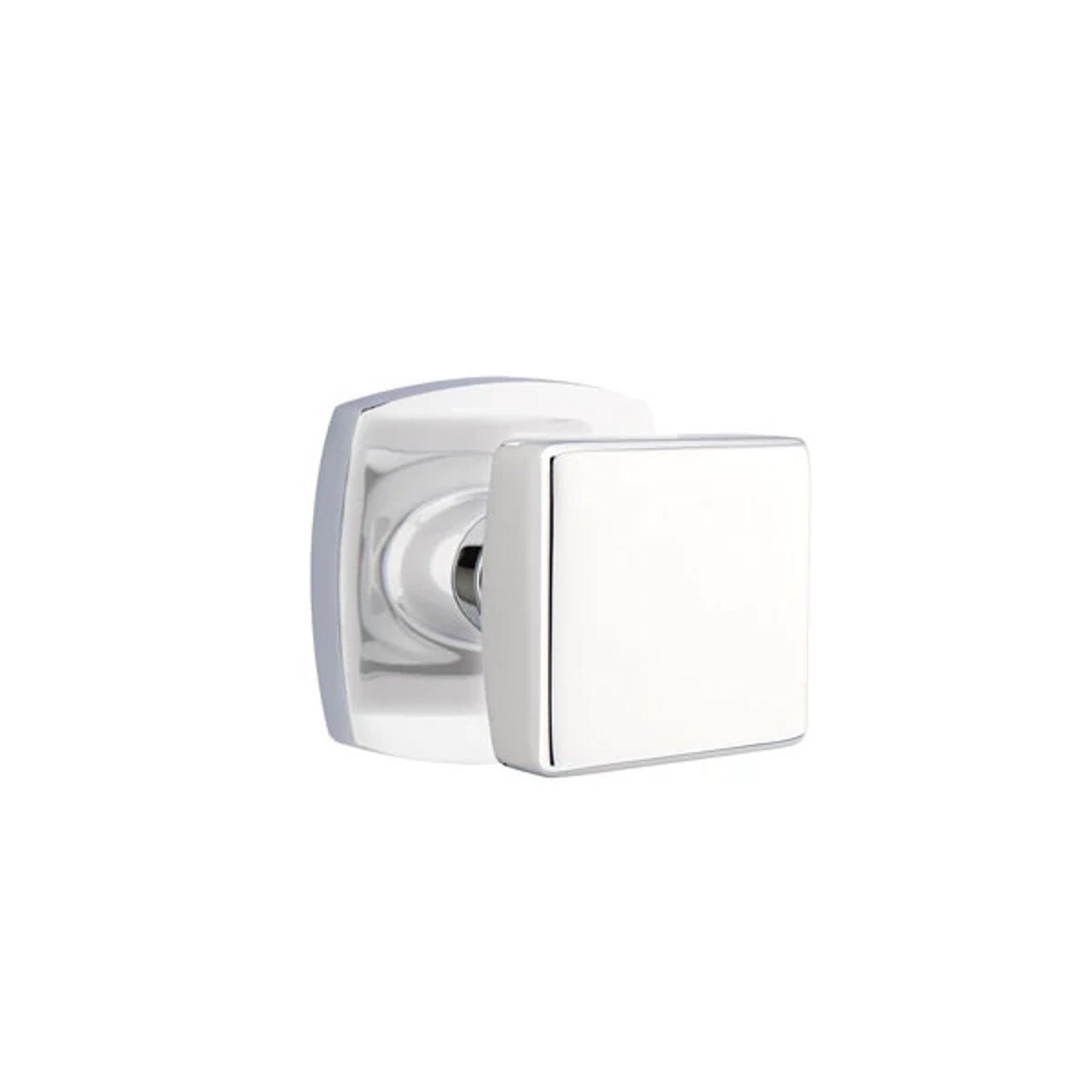 Emtek Square Knob with Urban Modern Rosette in Polished Chrome