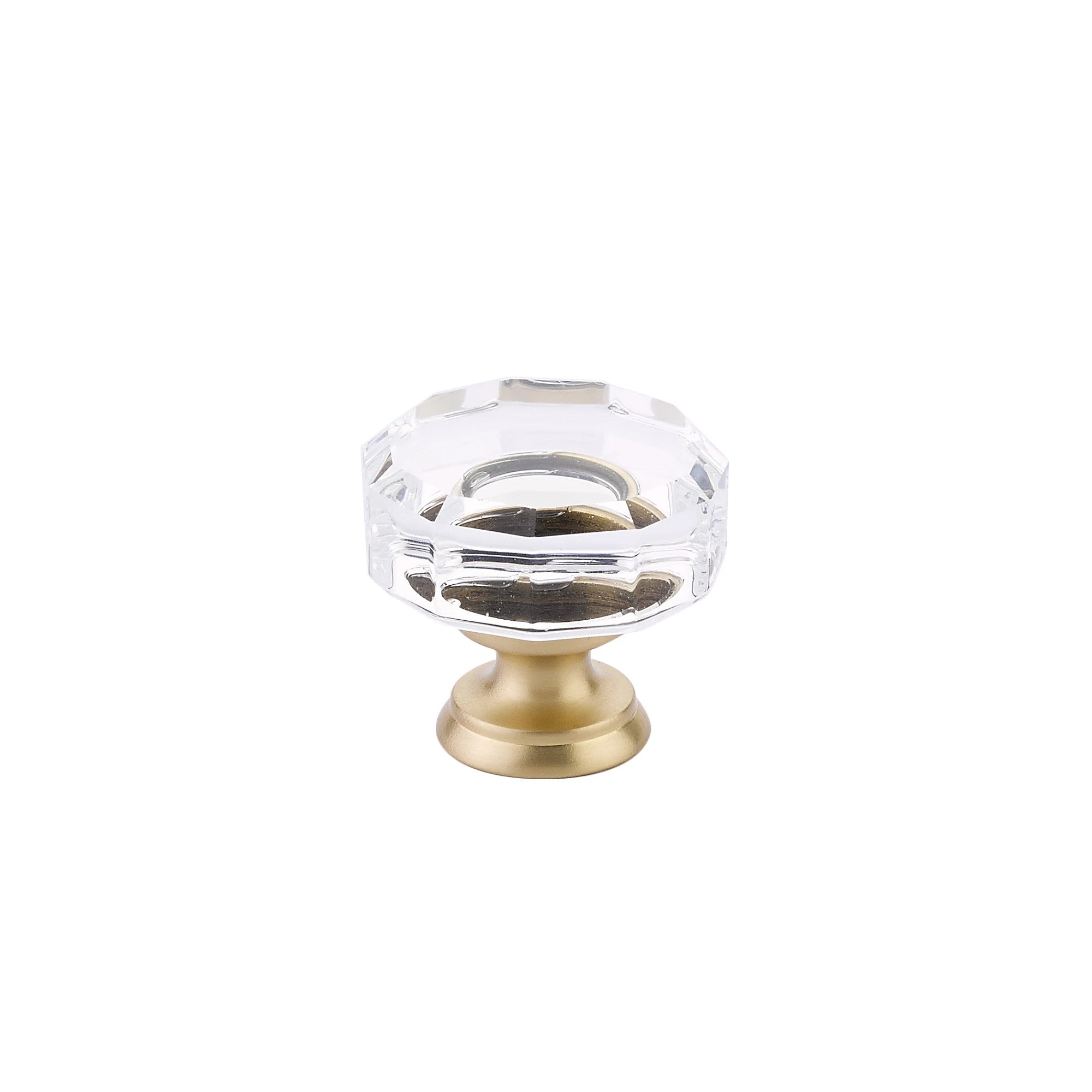 Emtek Lowell Crystal 1-3/8" Knob in Satin Brass