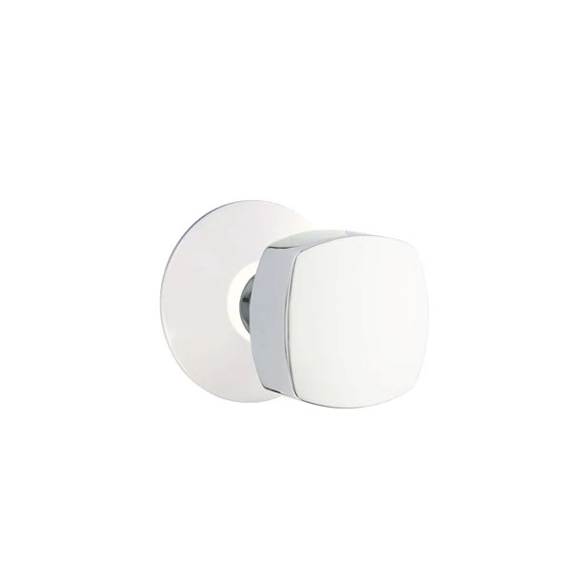 Emtek Freestone Knob with Modern Rosette in Polished Chrome