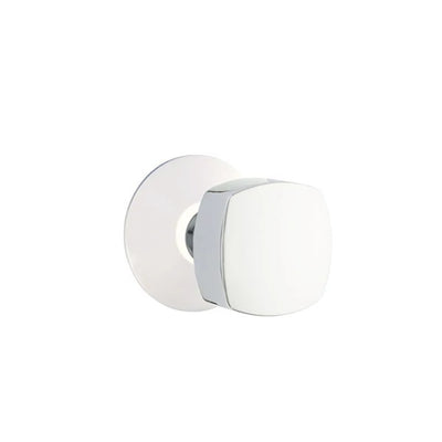 Emtek Freestone Knob with Modern Rosette in Polished Chrome