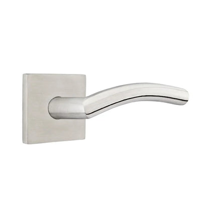 Emtek Stainless Steel Dresden Lever with Square Rosette in Brushed Stainless Steel