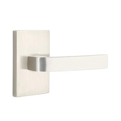 Emtek Breslin Lever with Modern Rectangular Rosette in Satin Nickel