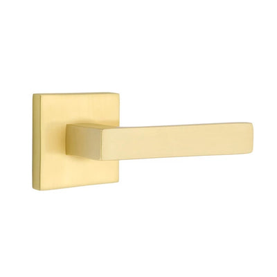 Emtek Dumont Lever with Square Rosette in Satin Brass