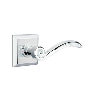 Emtek Elan Lever with Quincy Rosette in Polished Chrome