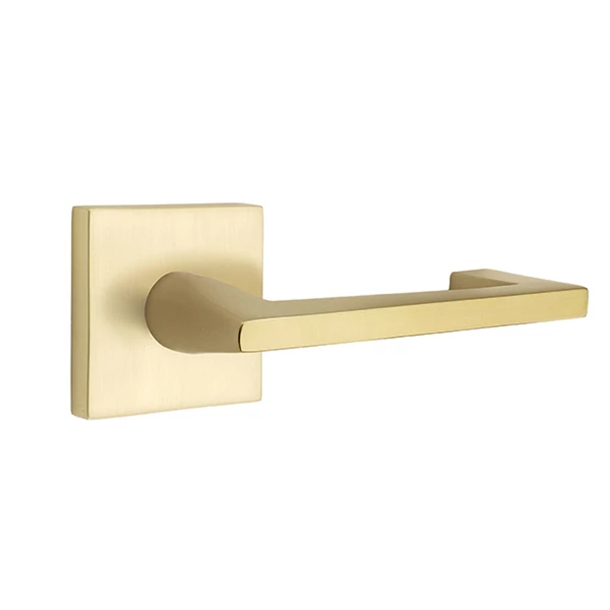 Emtek Argos Lever with Square Rosette in Satin Brass
