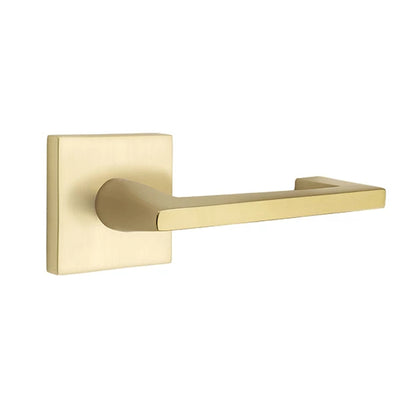 Emtek Argos Lever with Square Rosette in Satin Brass