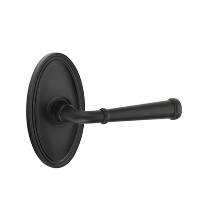 Emtek Merrimack Lever with Oval Rosette in Flat Black