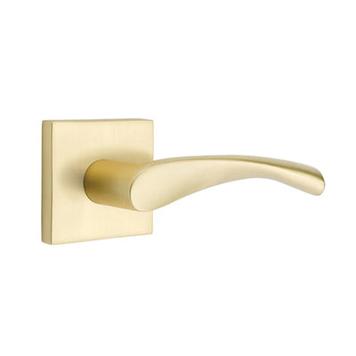 Emtek Triton Lever with Square Rosette in Satin Brass