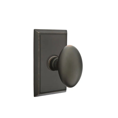 Emtek Egg Knob with Rectangular Rosette in Oil Rubbed Bronze