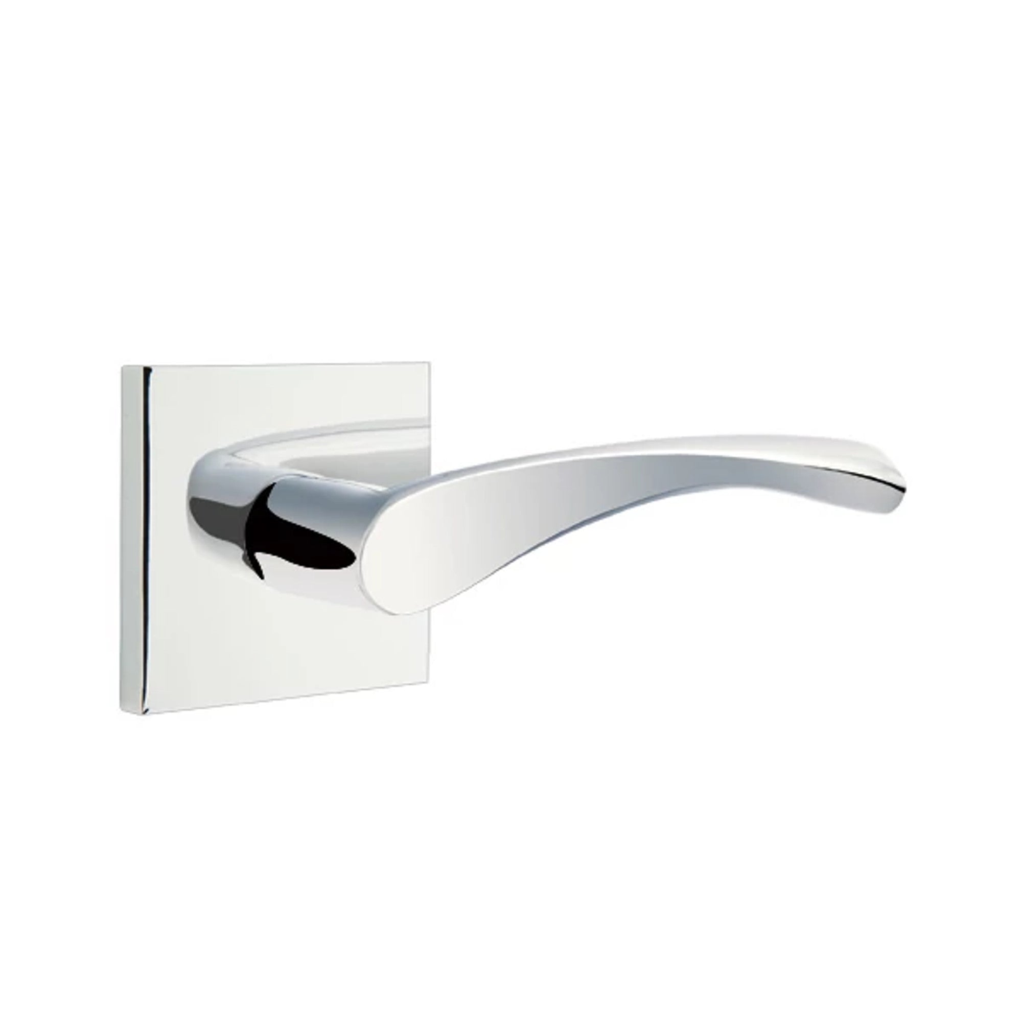 Emtek Triton Lever with Square Rosette in Polished Chrome