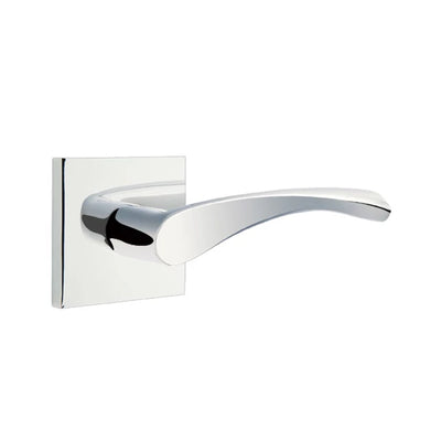 Emtek Triton Lever with Square Rosette in Polished Chrome