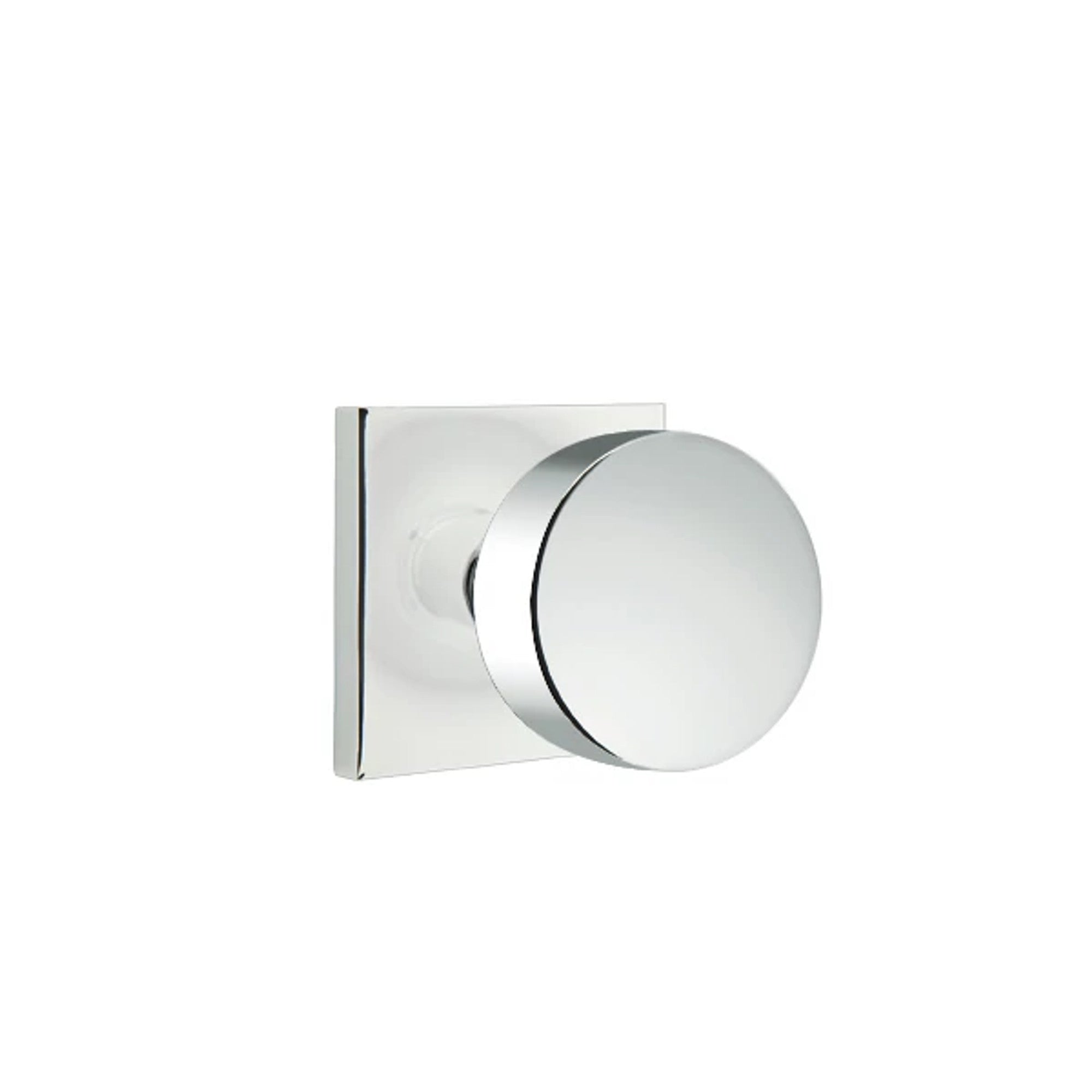 Emtek Round Knob with Square Rosette in Polished Chrome